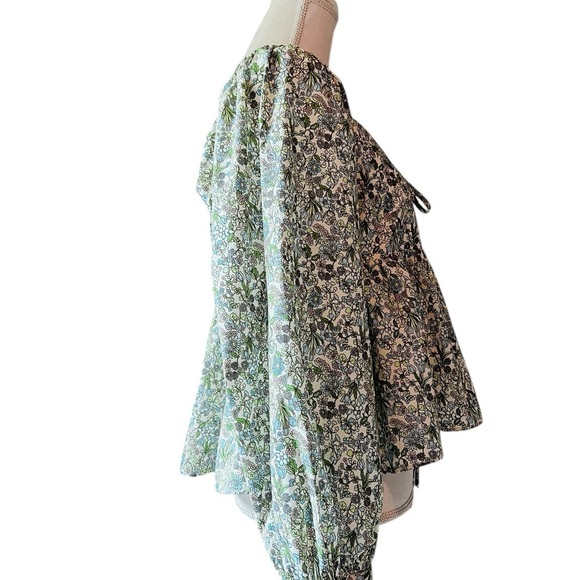 HYACINTH HOUSE Floral Square Neck Women's Cotton Top Size Large - Picture 6 of 13